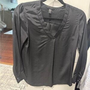 Jcrew Classic Black V-Neck Blouse